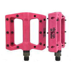 RACEWORK RK091 1 paio di pedali in fibra di nylon per mountain bike, pedali antiscivolo per ciclismo (rosa)