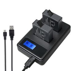 AHDBT-501 Schermo LCD Dual Batteries Caricabatterie per Gopro Hero5 con display Capacità di ricarica