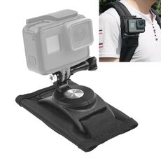 Supporto per spalla con cinturino a sgancio rapido girevole a 360 gradi per zaino GoPro, Insta360, DJI e altre action camera (nero)