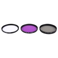 JUNESTAR 3 in 1 Filtro obiettivo professionale da 58 mm (CPL + UV + FLD / Viola) per GoPro e Xiaomi Xiaoyi Yi Sport Action Camera