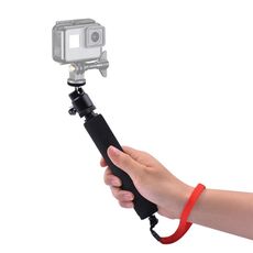 Selfie stick universale a 360 gradi con corda rossa per GoPro, cellulare, fotocamere compatte con foro filettato da 1/4, lunghezza: 210mm-525mm