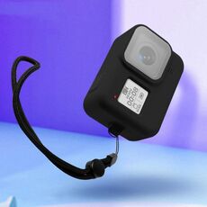 Custodia protettiva in silicone con cinturino da polso per Gopro Hero8 Nero (nero)