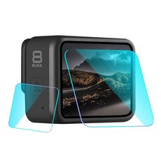 Per display LCD GoPro HERO8 Nero Lens + Tempered Glass Film (trasparente)