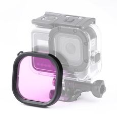 Filtro per lenti colorate per immersioni con custodia quadrata per GoPro HERO8 Custodia impermeabile originale nera (viola)