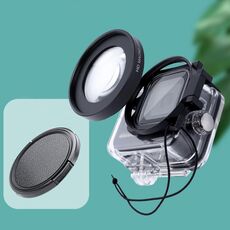 RUIGPRO per GoPro HERO8 Professional 58mm 16X Macro Lens Filtro custodia da immersione + Custodia da immersione Custodia impermeabile con anello adattatore per filtro e copriobiettivo