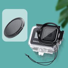 RUIGPRO per GOPRO HERO8 58mm Adattatore filtro anello + custodia impermeabile con cappuccio lente