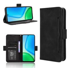Per vivo Y29 4G / T4x 5G Custodia in pelle con texture in vitello e slot per schede (nero)