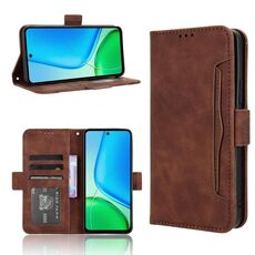 Per vivo Y29 4G / T4x 5G Custodia in pelle con texture in vitello e slot per schede (marrone)