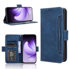 Per OPPO Reno13 5G Custodia per telefono in pelle con slot per schede e texture in vitello con effetto pelle di vitello globale (blu)