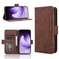 Per OPPO Reno13 5G Custodia per telefono in pelle con slot per schede e texture in vitello con effetto pelle di vitello globale (marrone)