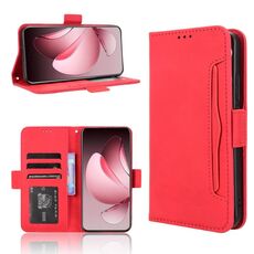 Per OPPO Reno13 Pro 5G Custodia per telefono in pelle con slot per schede e texture in vitello con effetto pelle di vitello globale (rosso)