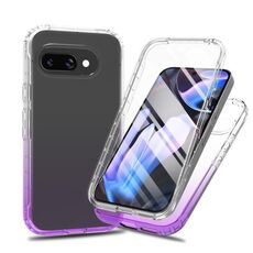 Per Google Pixel 9a Custodia per telefono trasparente antiurto con pellicola PET (viola)