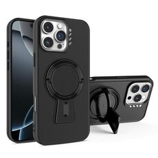 Per iPhone 16 Pro Max Supporto a Y MagSafe Custodia antiurto robusta per telefono (nero)