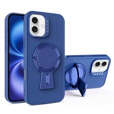 Per iPhone 16 Plus Custodia antiurto MagSafe con supporto a Y (blu reale)