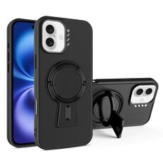 Per iPhone 16 Plus Supporto a Y MagSafe Custodia antiurto robusta per telefono (nero)