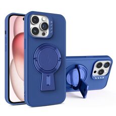 Per iPhone 15 Plus Custodia antiurto MagSafe con supporto a Y (blu reale)