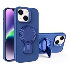 Per iPhone 14 Custodia antiurto MagSafe con supporto a Y (blu reale)