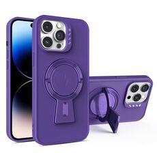 Per iPhone 14 Pro Max Custodia per telefono antiurto MagSafe a forma di Y (viola scuro)