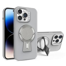 Per iPhone 14 Pro Max Supporto a Y MagSafe Custodia antiurto robusta per telefono (grigio)
