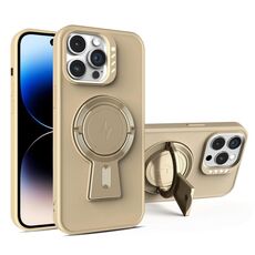 Per iPhone 14 Pro Max Supporto a Y MagSafe Custodia antiurto robusta per telefono (oro deserto)