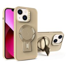 Per iPhone 13 Custodia antiurto MagSafe con supporto a Y (oro deserto)