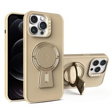 Per iPhone 12 Pro Custodia per telefono antiurto MagSafe con supporto a forma di Y (oro deserto)