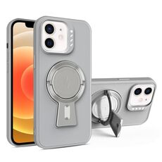 Per iPhone 12 Y-shape Holder MagSafe Custodia antiurto per telefono (grigio)