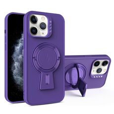 Per iPhone 11 Pro Max Custodia per telefono antiurto MagSafe a forma di Y (viola scuro)