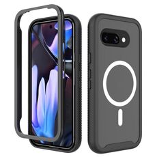 Per Google Pixel 9a Custodia per telefono in TPU trasparente MagSafe Starry Sky Tinta unita per PC (Nero)