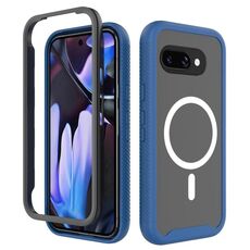 Per Google Pixel 9a Starry Sky Solid Color MagSafe TPU Clear PC Phone Case (Blu scuro)
