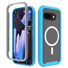 Per Google Pixel 9a Starry Sky Solid Color MagSafe TPU Clear PC Phone Case (Blu cielo)