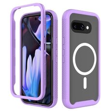 Per Google Pixel 9a Starry Sky Tinta Unita MagSafe TPU Trasparente Custodia per PC (Viola)