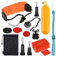 Kit combo di accessori per il surf PULUZ 14 in 1 (impugnatura galleggiante + spugna galleggiante + fibbia a sgancio rapido + supporto per tavola da surf + cinturino da polso galleggiante + cinturino di sicurezza + borsa portaoggetti) per GoPro, Insta360, DJI e altre action cam