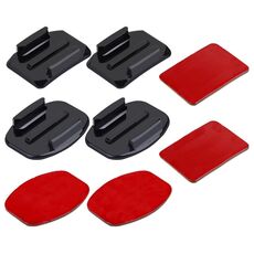 PULUZ 2 pezzi supporti per superfici curve + 2 pezzi supporti per superfici piatte + 4 pezzi adesivi per supporti adesivi per PULUZ Action Sports Cameras Jaws Flex Clamp Mount per GoPro, Insta360, DJI e altre action camera