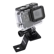 Supporto fisso per moto in lega di alluminio PULUZ con adattatore per treppiede e vite per GoPro, Insta360, DJI e altre action camera (nero)