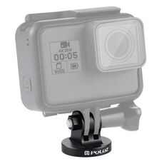 Adattatore CNC per montaggio su treppiede con foro per vite da 1/4 di pollice PULUZ per GoPro, Insta360, DJI e altre action camera (nero)