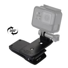 PULUZ Supporto girevole a 360 gradi per zaino e cappello Rec-mounts con morsetto a sgancio rapido per GoPro, Insta360, DJI e altre action camera