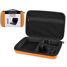 Custodia da viaggio e trasporto impermeabile PULUZ per GoPro, Insta360, DJI e altri accessori per action cam, grandi dimensioni: 32 cm x 22 cm x 7 cm (arancione)
