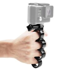 PULUZ Supporto per treppiede monopiede con anello di presa per dita in plastica portatile con vite a testa zigrinata per GoPro, Insta360, DJI e altre action camera (nero)