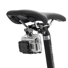 PULUZ Supporto per cuscino per sedile bici in lega di alluminio per GoPro Hero12 Black / Hero11 /10 /9 /8 /7 /6 /5, Insta360 Ace / Ace Pro, DJI Osmo Action 4 e altre action cam (nero)