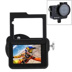PULUZ Housing Shell Gabbia protettiva in lega di alluminio CNC con telaio assicurativo e lente UV 52mm per GoPro HERO (2018) / 7 Nero / 6/5 (Nero)