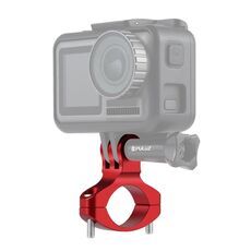 PULUZ Adattatore per manubrio bici Supporto in alluminio per GoPro, Insta360, DJI e altre action camera (rosso)