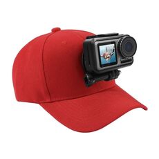 PULUZ Cappello da baseball con fibbia a gancio a J e vite per GoPro, DJI OSMO Action e altre action cam (rosso)