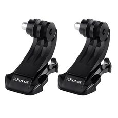 2 pezzi PULUZ nero verticale superficie J-Hook fibbia di montaggio set per PULUZ Action Sports Cameras Jaws Flex Clamp Mount per GoPro, Insta360, DJI e altre action camera (nero)