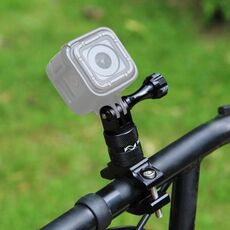 PULUZ Adattatore per manubrio in alluminio per bici con rotazione a 360 gradi con vite per GoPro, Insta360, DJI e altre action camera (nero)