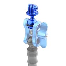 Supporto adattatore per testa a sfera in alluminio CNC PULUZ per GoPro, Insta360, DJI e altre action camera, diametro: 2,5 cm (blu)