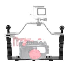 PULUZ Supporto da braccio per lampada in alluminio CNC regolabile per immersioni subacquee doppio per sistema di fotografia subacquea, versione di aggiornamento