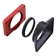 Pannello frontale in lega di alluminio PULIUZ + Lente filtro UV da 37 mm + Obiettivo per obiettivo per Sony RX0 / RX0 II, con viti e cacciaviti (rosso)