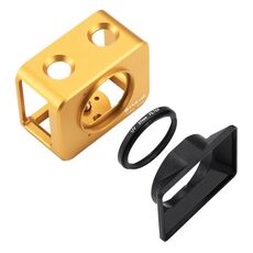 PULUZ per Sony RX0 in lega di alluminio Cage protettiva + 37mm UV Lente filtro UV + ombrellone per lenti con viti e cacciaviti (oro)
