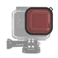 Filtro lente a colori da immersione con custodia quadrata PULUZ per GoPro HERO8 Black (rosa)